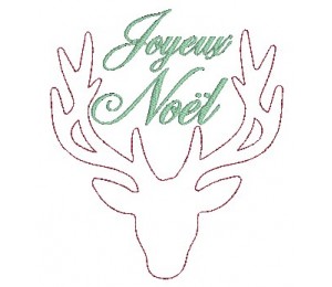 Stickdatei - Fancy Christmas Hirsch Joyeux Noel Doodle